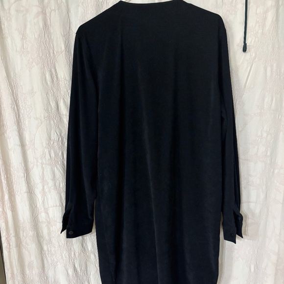 Tess Woman’s Vintage Long Sleeve Button Up Faux Suede Dress Black Size L - Picture 6 of 6